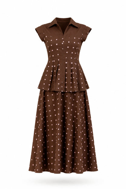 Pleated Hem Printed Set