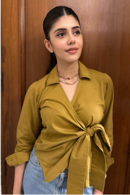 Drape N Shape Shirt Mustard